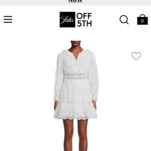 French Connection: Biton Embroidered Puff Sleeve Mini Dress, white lace dress !